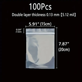 Thickened Durable Plastic Ziplock Resealable Bag 15cm x 20cm 100Pack